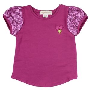 NWT Girls Angel's Face t-shirt top pink puff